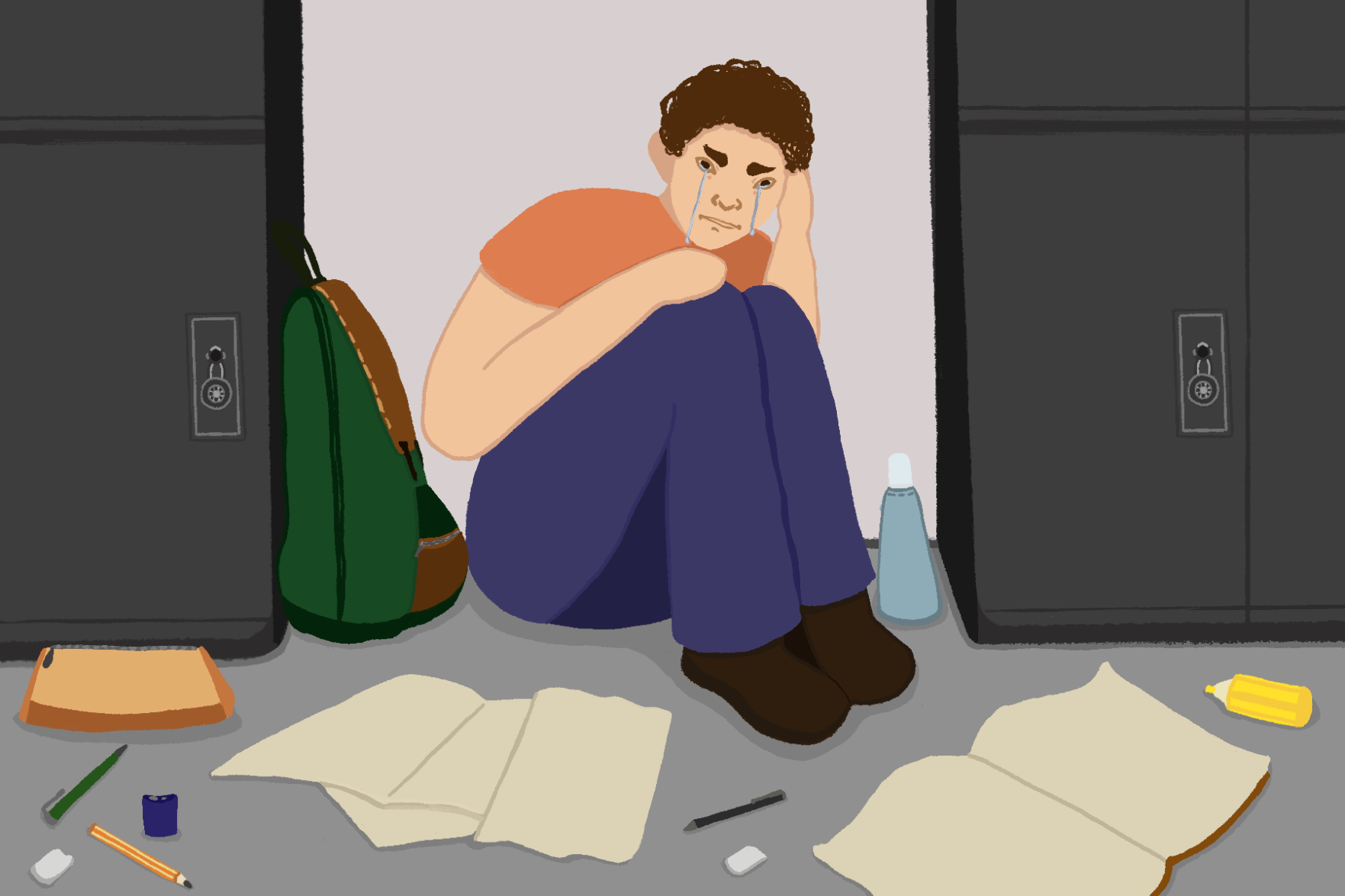 Crying on campus (graphic)